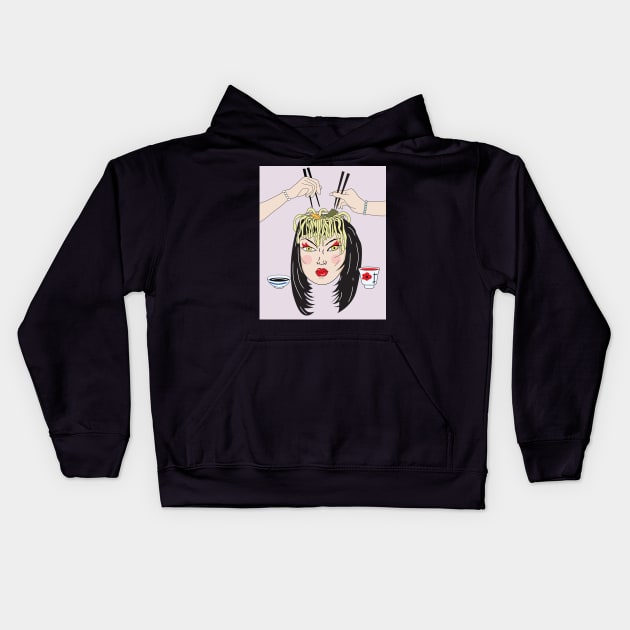 Ramen-head Kids Hoodie by LunaElizabeth